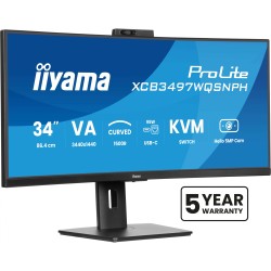Buy iiyama ProLite XCB3497WQSNPH - 34" (86.4cm) Curved UWQHD 21:9 VA Monitor, 12... in Cyprus, Nicosia, Limassol, Larnaka, Pafos