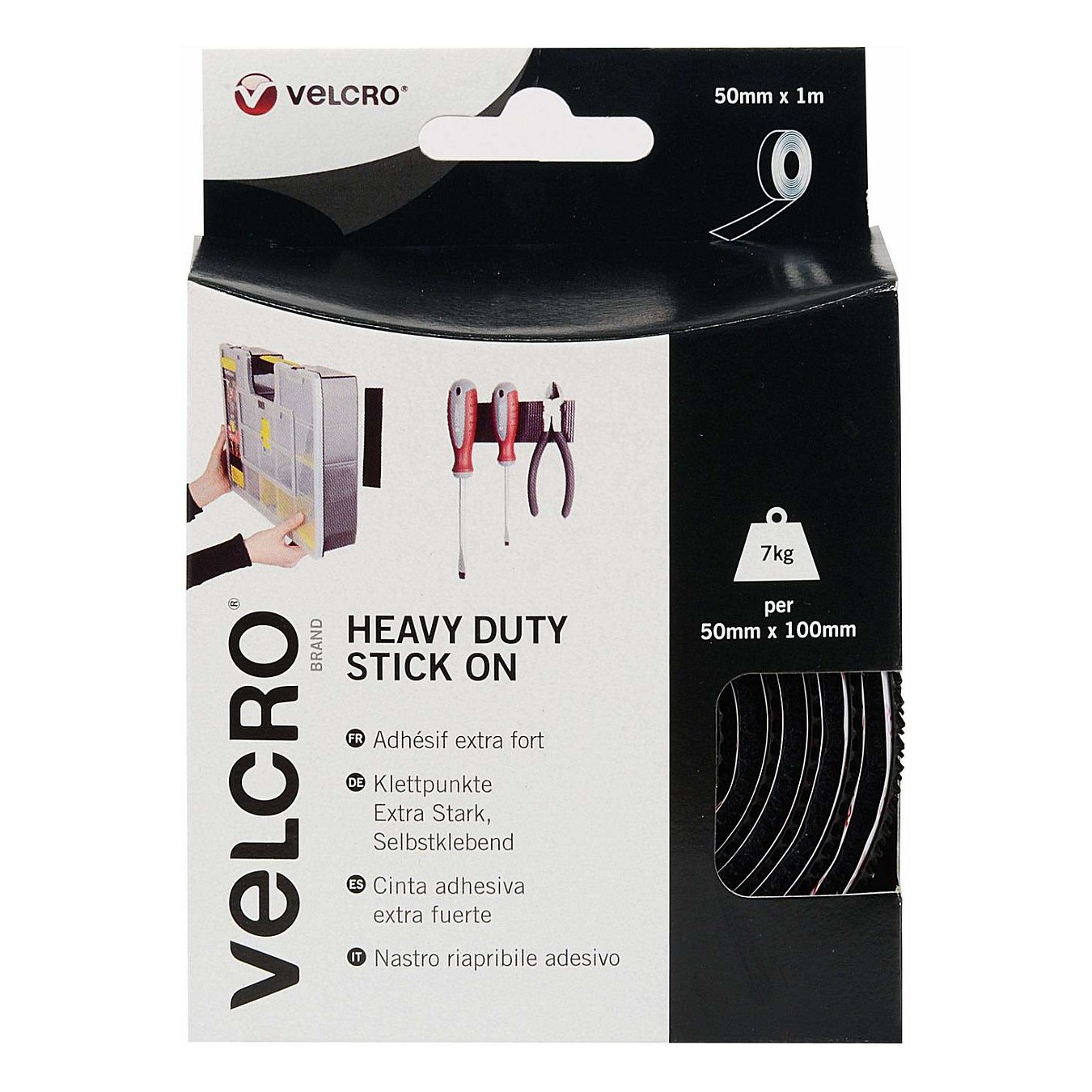 Buy VELCRO Klettband Extra Stark Selbstklebend, Haken & Flausch 50mm x 1m Schwarz in Cyprus, Nicosia, Limassol, Larnaka, Pafos
