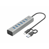 i-tec USB-C 7-Port Charging Hub - USB 3.2 Gen 1 5Gbps - Grey, 0.3m Cable — Buy in Cyprus with Fast Delivery