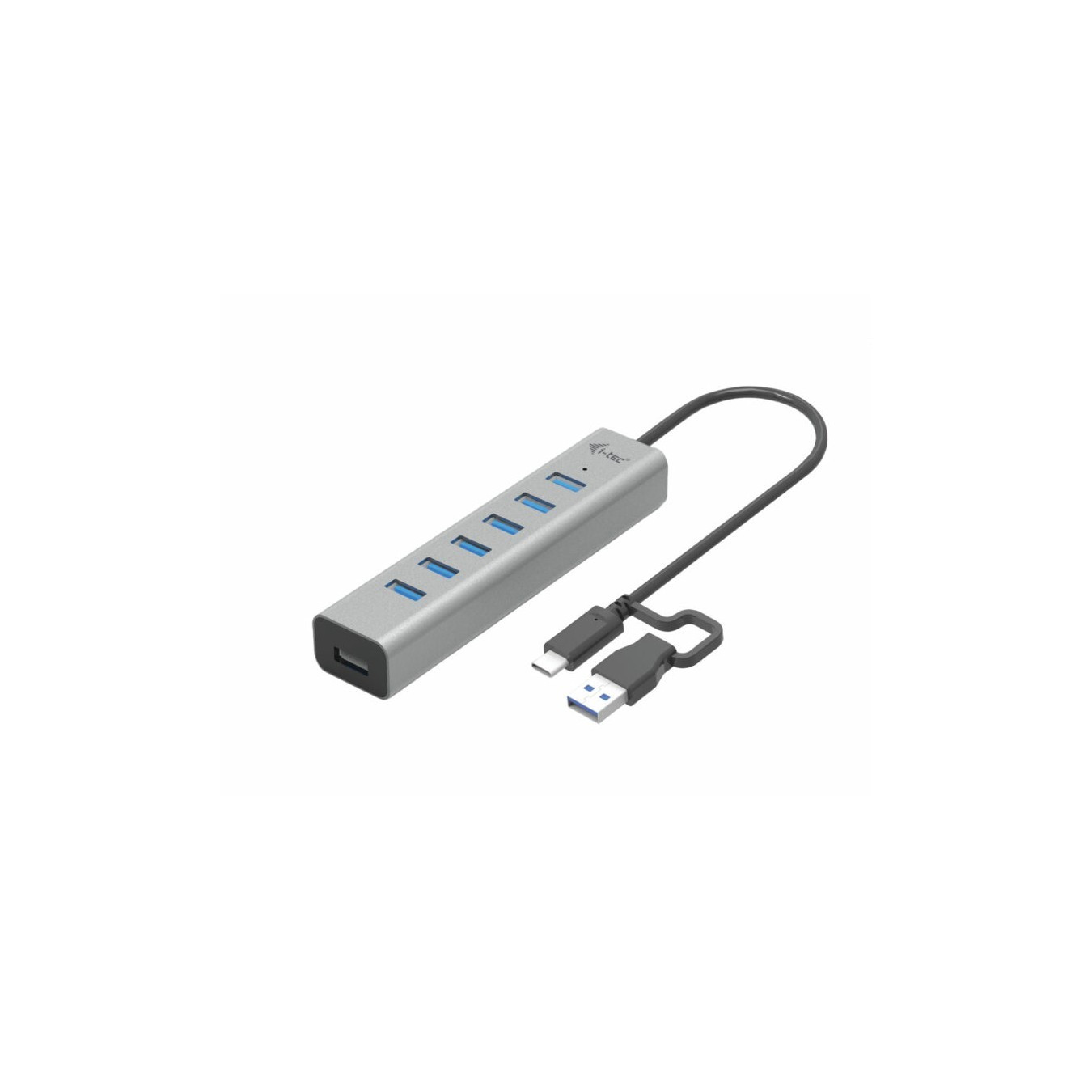 i-tec USB-C 7-Port Charging Hub - USB 3.2 Gen 1 5Gbps - Grey, 0.3m Cable — Buy in Cyprus with Fast Delivery