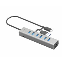i-tec USB-C 7-Port Charging Hub - USB 3.2 Gen 1 5Gbps - Grey, 0.3m Cable — Buy in Cyprus with Fast Delivery