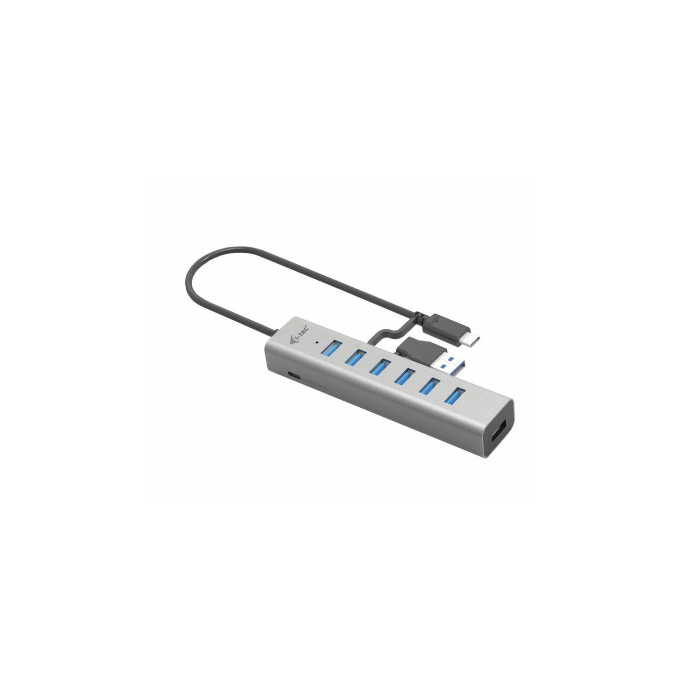 i-tec USB-C 7-Port Charging Hub - USB 3.2 Gen 1 5Gbps - Grey, 0.3m Cable — Buy in Cyprus with Fast Delivery