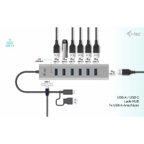 i-tec USB-C 7-Port Charging Hub - USB 3.2 Gen 1 5Gbps - Grey, 0.3m Cable — Buy in Cyprus with Fast Delivery