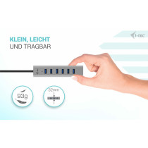 i-tec USB-C 7-Port Charging Hub - USB 3.2 Gen 1 5Gbps - Grey, 0.3m Cable — Buy in Cyprus with Fast Delivery