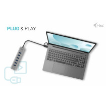i-tec USB-C 7-Port Charging Hub - USB 3.2 Gen 1 5Gbps - Grey, 0.3m Cable — Buy in Cyprus with Fast Delivery