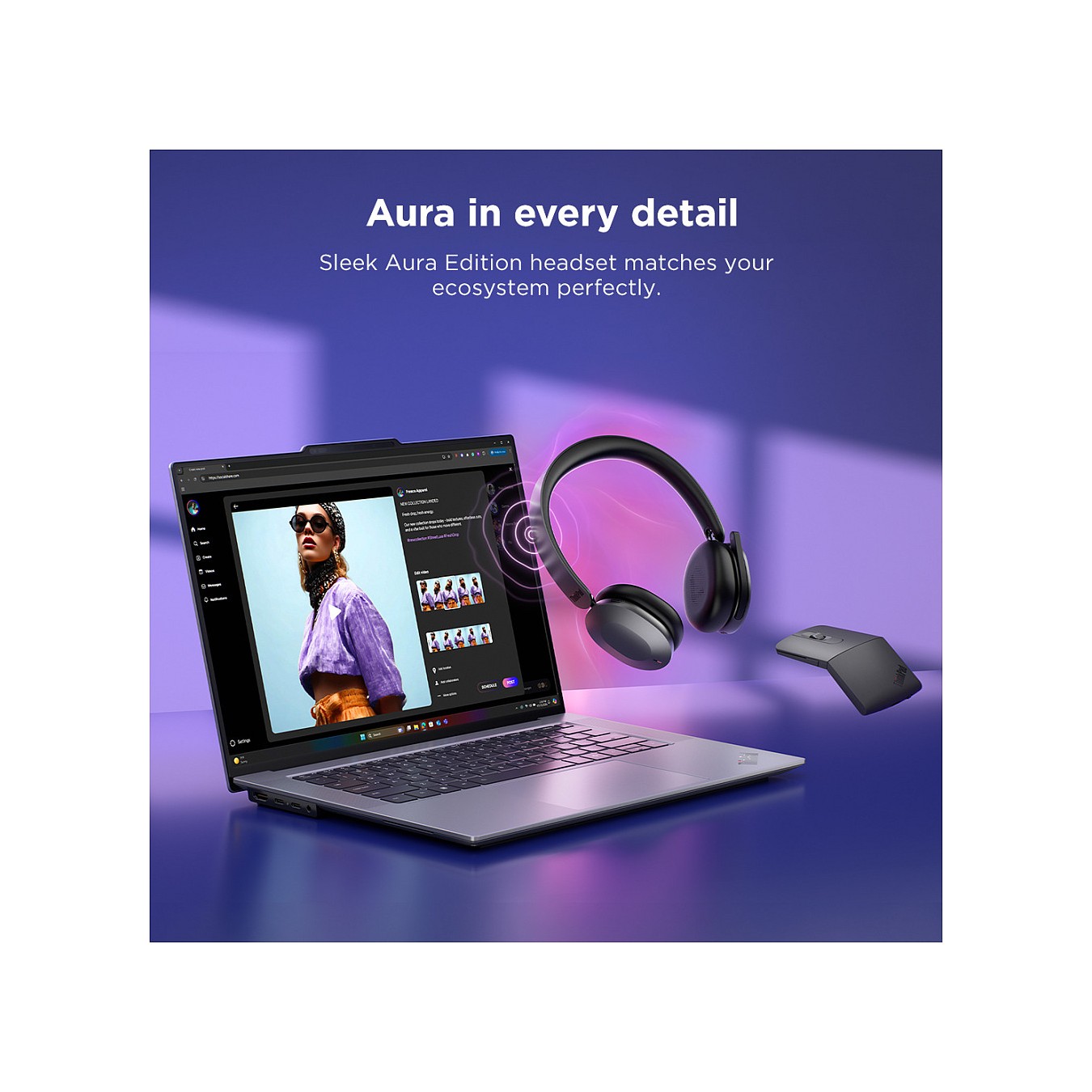 Buy Lenovo Dual-Mode Wireless ANC Foldable Headset 8550 Aura Edition USB-C Teams in Cyprus, Nicosia, Limassol, Larnaka, Pafos