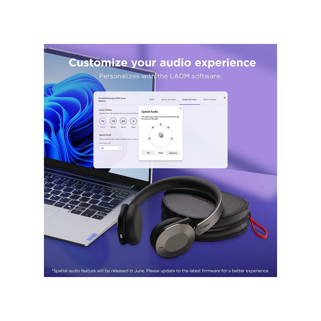Buy Lenovo Dual-Mode Wireless ANC Foldable Headset 8550 Aura Edition USB-C Teams in Cyprus, Nicosia, Limassol, Larnaka, Pafos