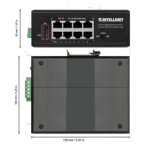 Buy INTELLINET 8-Port PoE+ Gb Switch PoE-Passthrough 1xPD PoE 95W Eingangsstrom 7x PSE PoE Strombudget bis 120W DIN-Hutsc... in 