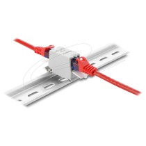 Buy Delock RJ45 Kupplung Cat.6A Buchse zu Buchse mit Staubschutzklappe für Hutschienen Montage geschirmt grau weiß in Cyprus, Ni