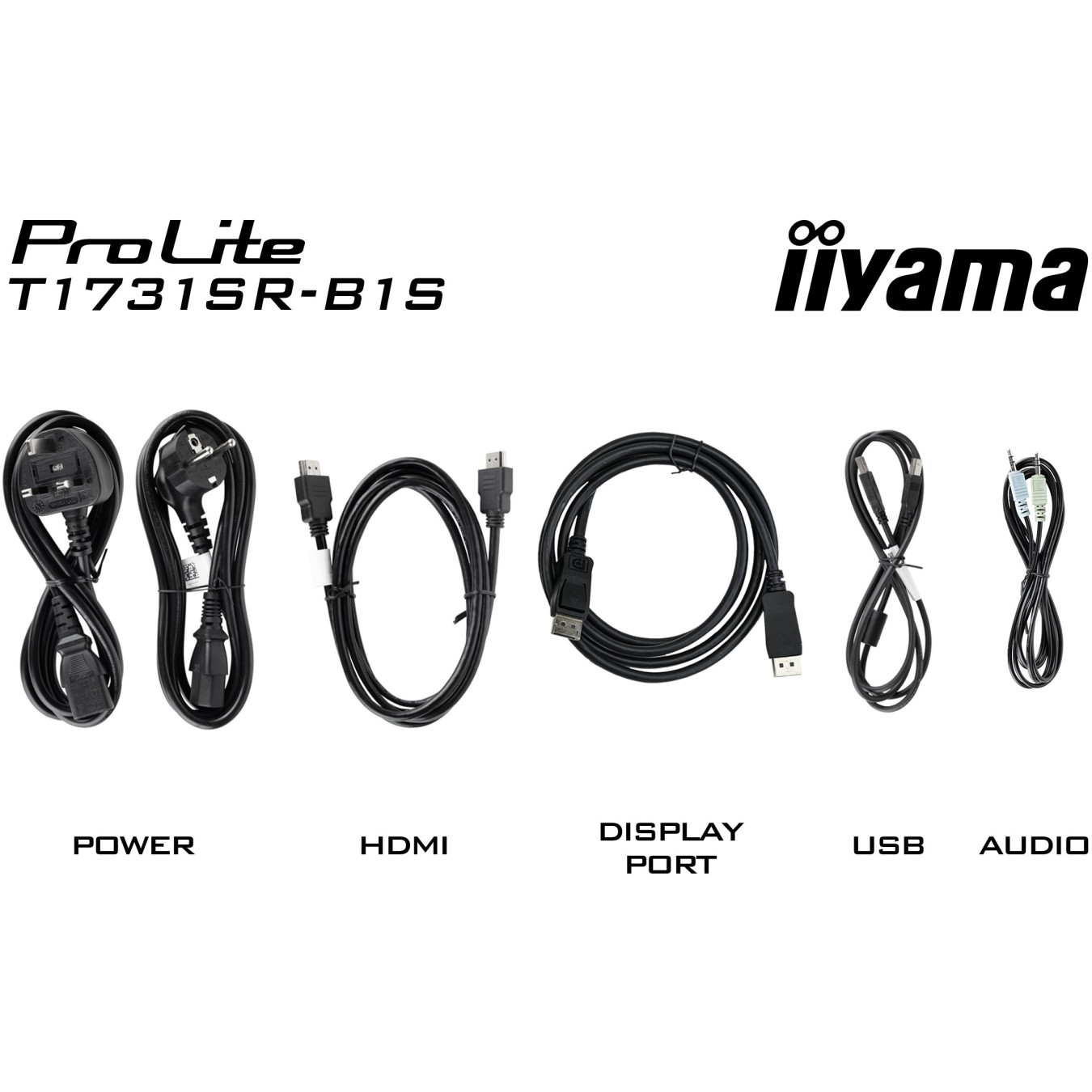 IIYAMA ProLite T1731SR-B1S - 17" Resistive Touchscreen (5:4) SXGA 1280x1024, HDMI+DP, Speakers, Black