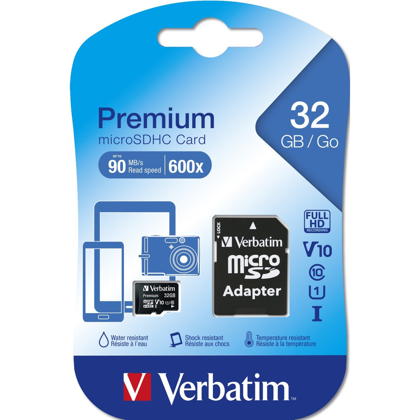 Verbatim Premium microSDHC 32GB - Class 10, 10 MB/s, SD Adapter Included - Black — Buy in Cyprus with Fast Delivery