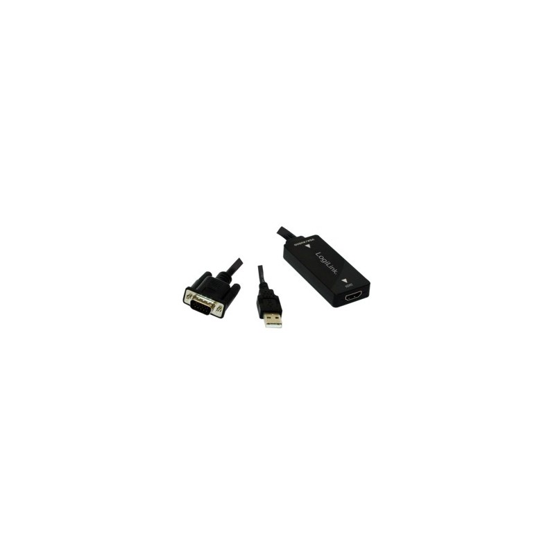 Buy LogiLink VGA + Audio to HDMI Converter - CV0060 - Black, 1080p in Cyprus, Nicosia, Limassol, Larnaka, Pafos