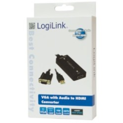 Buy LogiLink VGA + Audio to HDMI Converter - CV0060 - Black, 1080p in Cyprus, Nicosia, Limassol, Larnaka, Pafos