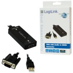Buy LogiLink VGA + Audio to HDMI Converter - CV0060 - Black, 1080p in Cyprus, Nicosia, Limassol, Larnaka, Pafos