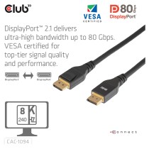 Buy Club 3D DisplayPort 2.1 VESA DP80 Kabel 2m 8K 240Hz St. St. schwarz in Cyprus, Nicosia, Limassol, Larnaka, Pafos