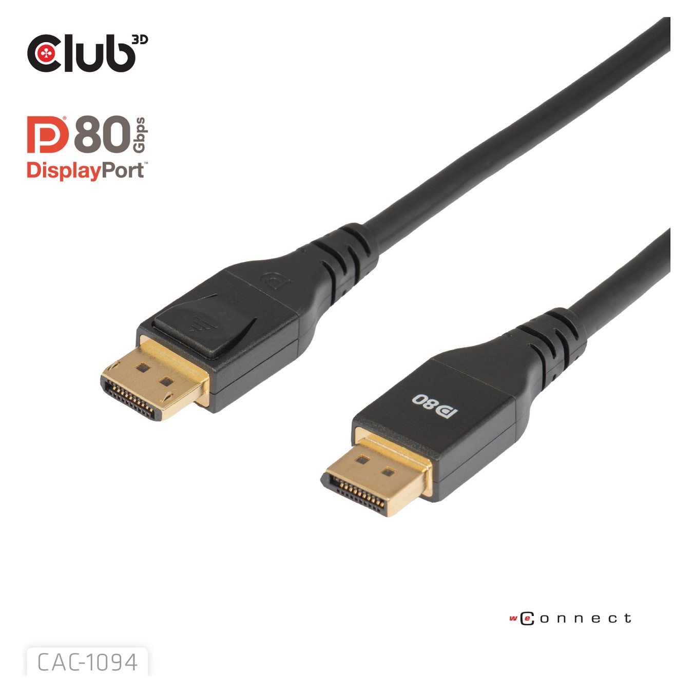 Buy Club 3D DisplayPort 2.1 VESA DP80 Kabel 2m 8K 240Hz St. St. schwarz in Cyprus, Nicosia, Limassol, Larnaka, Pafos