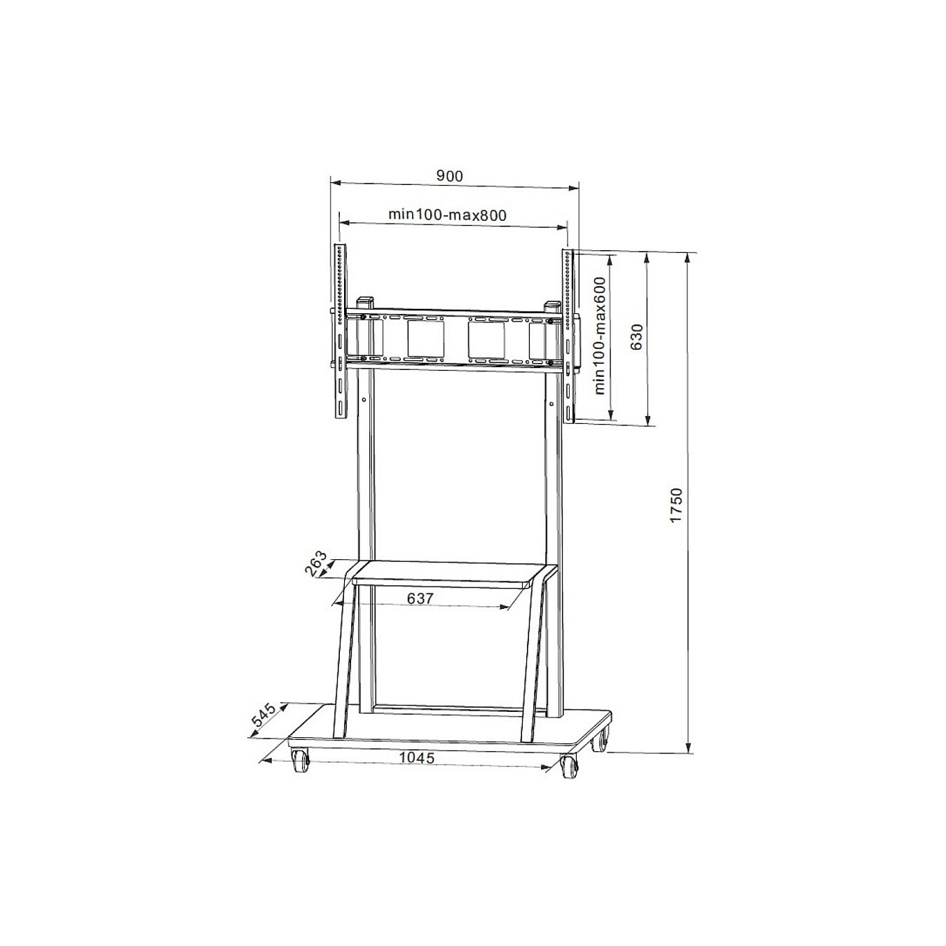 Buy Techly TV Wagen, Multifunktion, 55'-100' höhenverstellbar in Cyprus, Nicosia, Limassol, Larnaka, Pafos