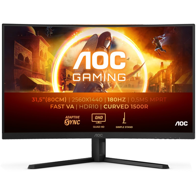 Buy AOC CQ32G4VE - 31.5" QHD Curved Gaming Monitor, 1500R, 180Hz, 1ms GTG, HDR10... in Cyprus, Nicosia, Limassol, Larnaka, Pafos