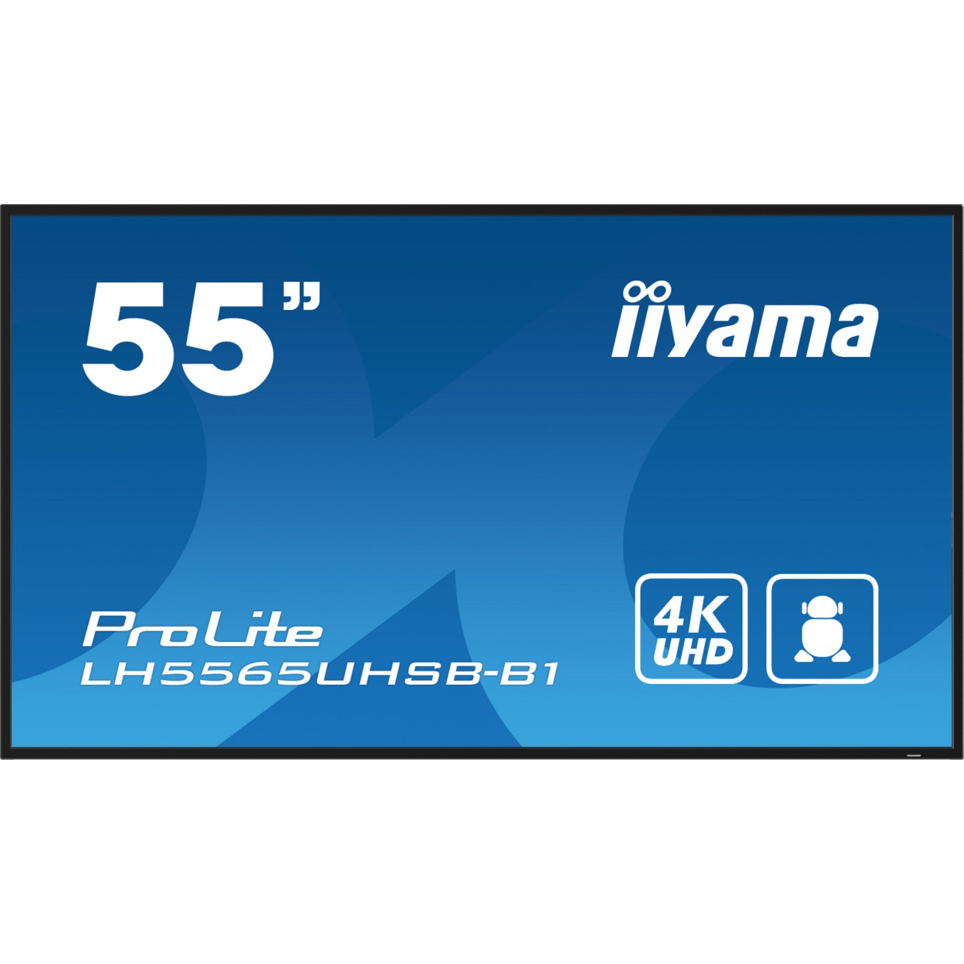 iiyama ProLite LH5565UHSB-B1 - 55" 4K (3840x2160) IPS Touch Display, 800 cd/m2, Android 11, Wi-Fi, 2xHDMI+DP, Speakers, Black