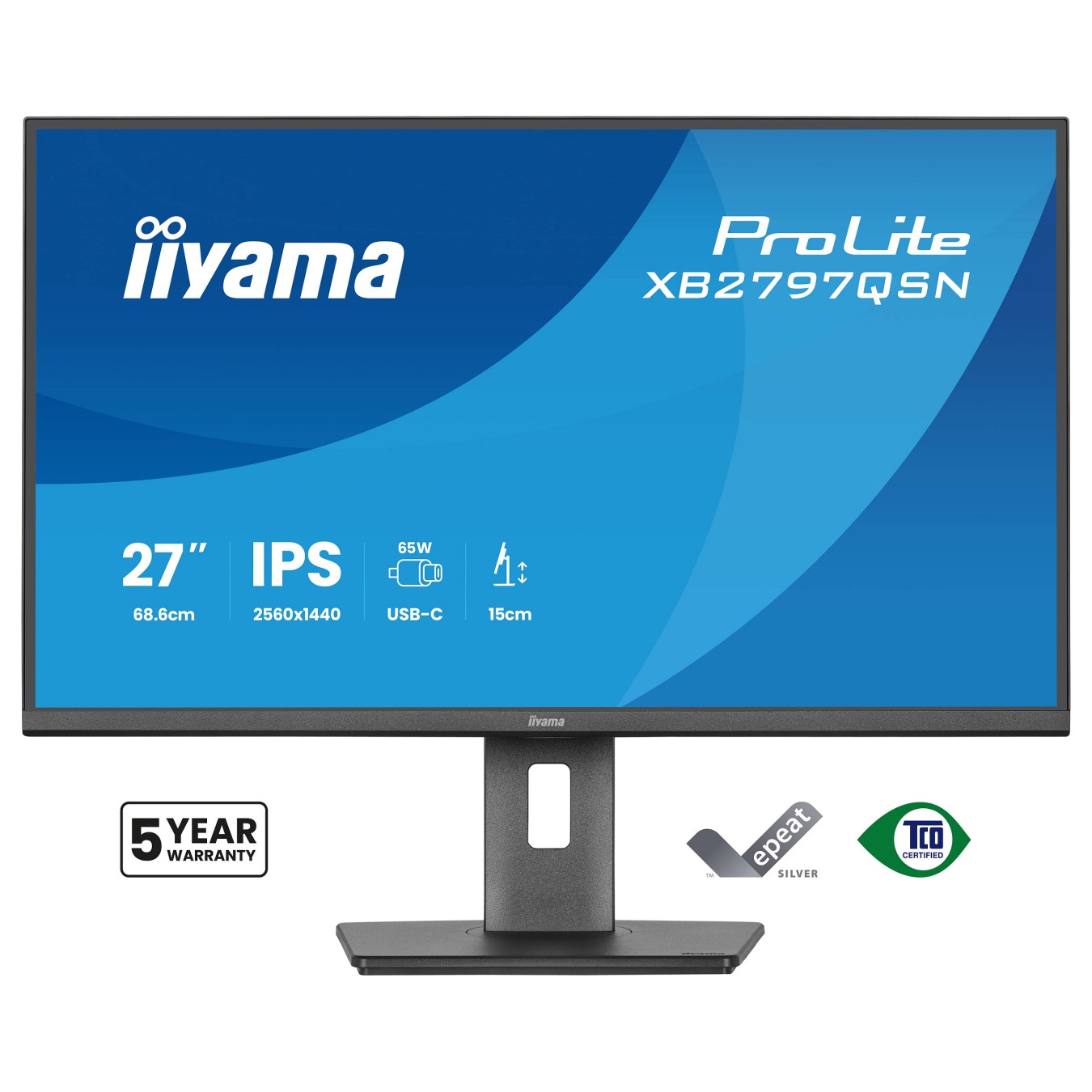 Buy IIYAMA 68.6cm (27') XB2797QSN-B1 16:9 HDMI+DP+USB-C IPS in Cyprus, Nicosia, Limassol, Larnaka, Pafos