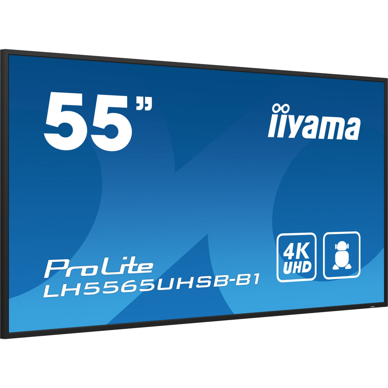 iiyama ProLite LH5565UHSB-B1 - 55" 4K (3840x2160) IPS Touch Display, 800 cd/m2, Android 11, Wi-Fi, 2xHDMI+DP, Speakers, Black