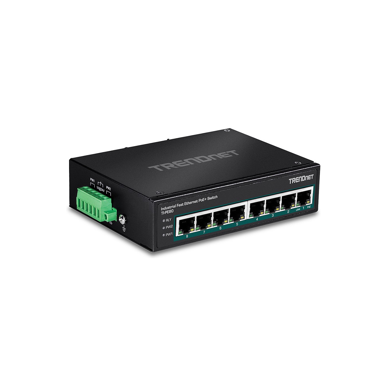 Buy TRENDnet TI-PE80 Industrial Fast Ethernet PoE+ DIN-Rail Switch 8-Port in Cyprus, Nicosia, Limassol, Larnaka, Pafos