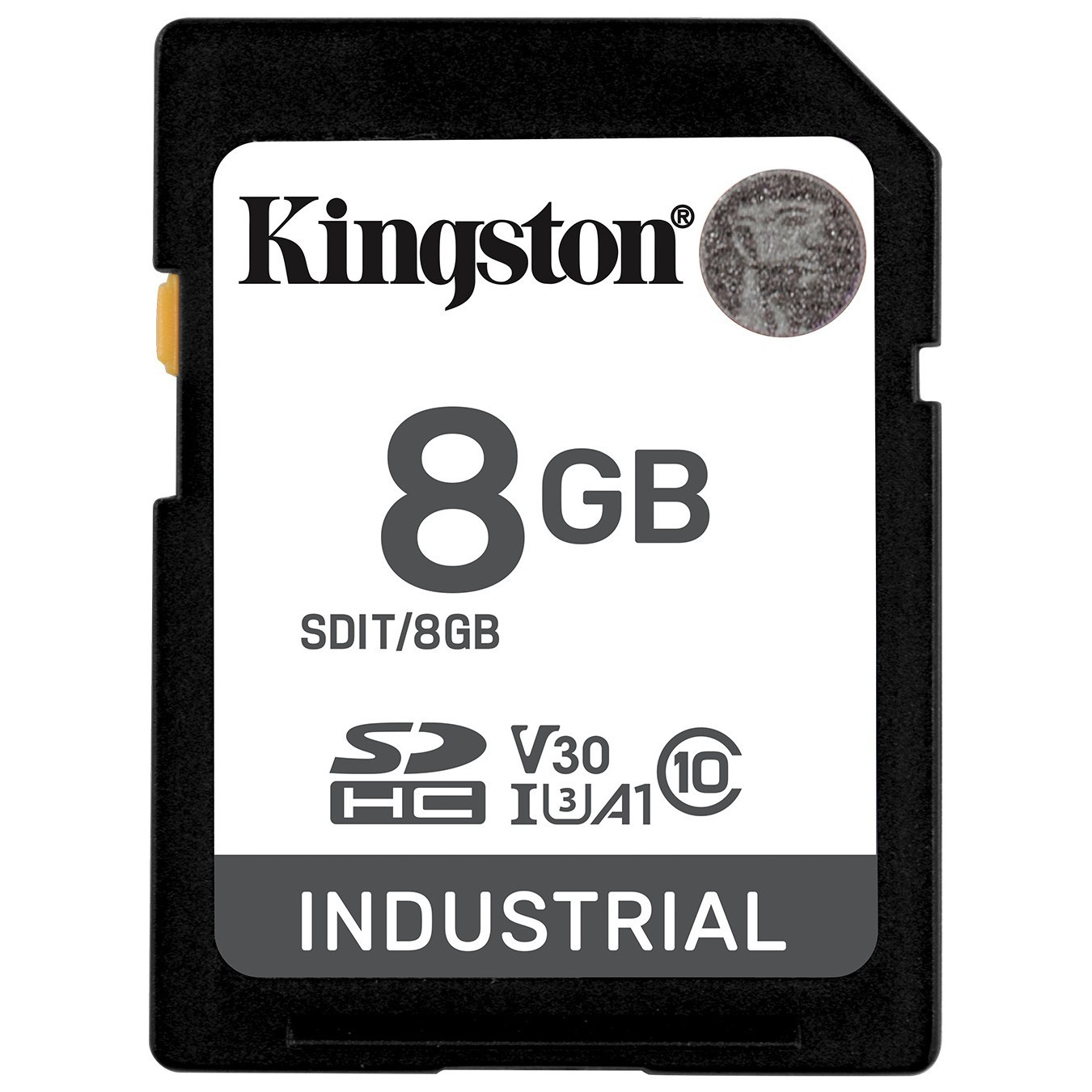 Kingston Industrial 8GB pSLC SD Card - Black, Class 10 UHS-I (U3/V30), 100/80MB/s, -40–85°C