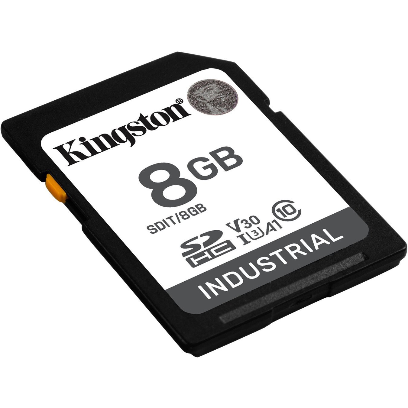 Kingston Industrial 8GB pSLC SD Card - Black, Class 10 UHS-I (U3/V30), 100/80MB/s, -40–85°C