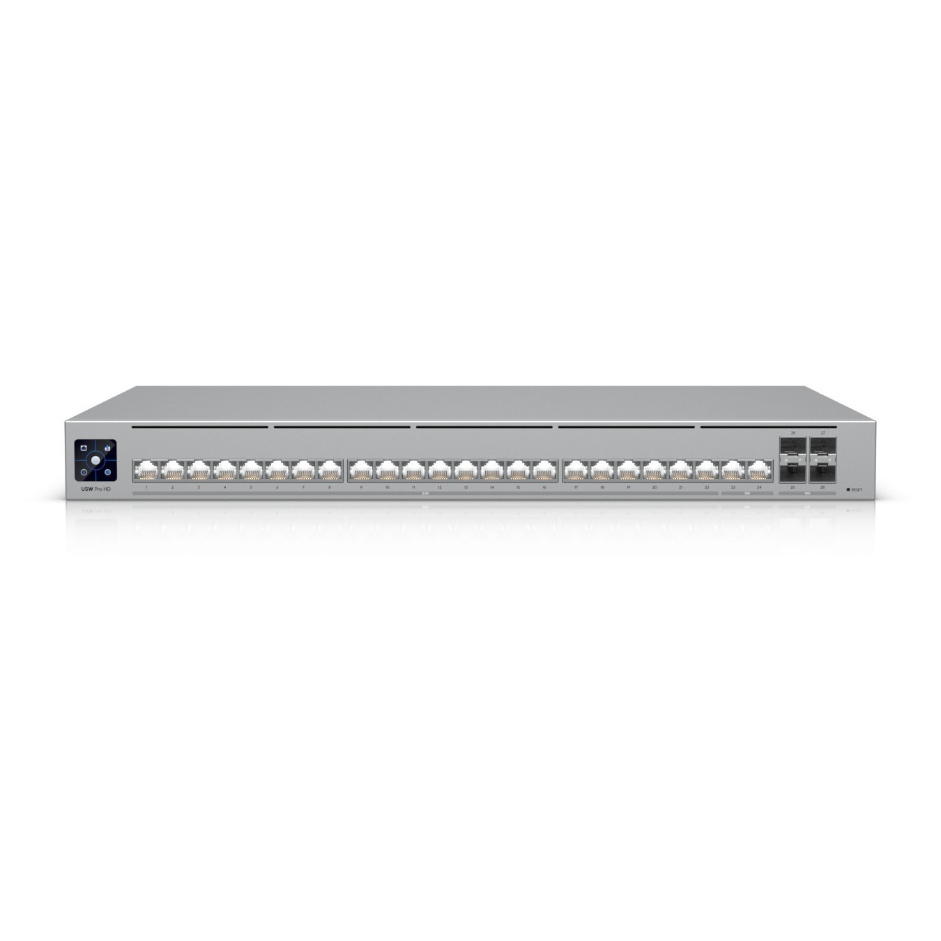 Ubiquiti UniFi Switch Pro HD 24 - USW-PRO-HD-24 - 24-Port Multi-Gig (22x2.5G, 2x10G) Rackmount 1U, Grey