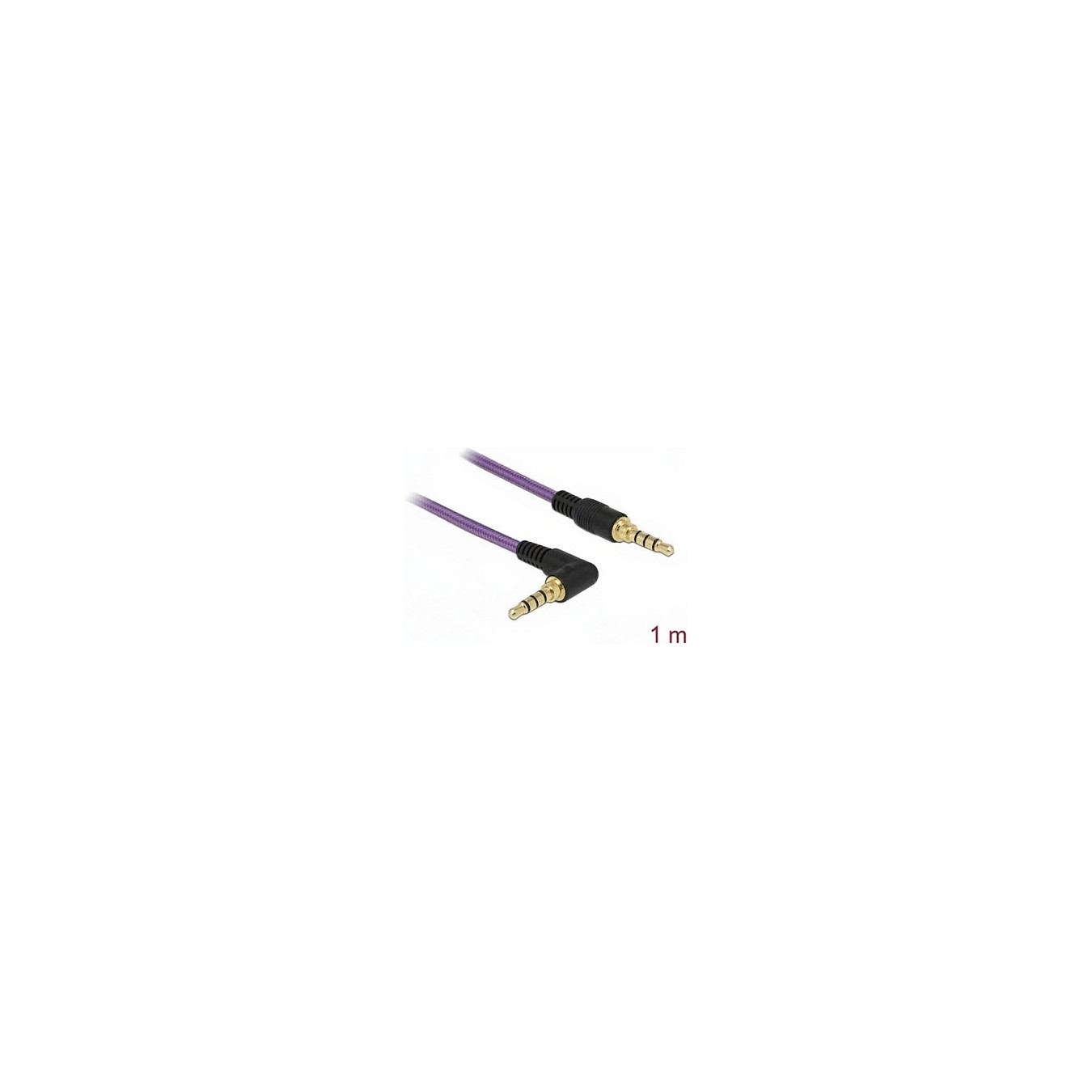 Buy Delock Klinkenkabel 3,5 mm 4 Pin Stecker to Stecker gewinkelt 1 m violett in Cyprus, Nicosia, Limassol, Larnaka, Pafos