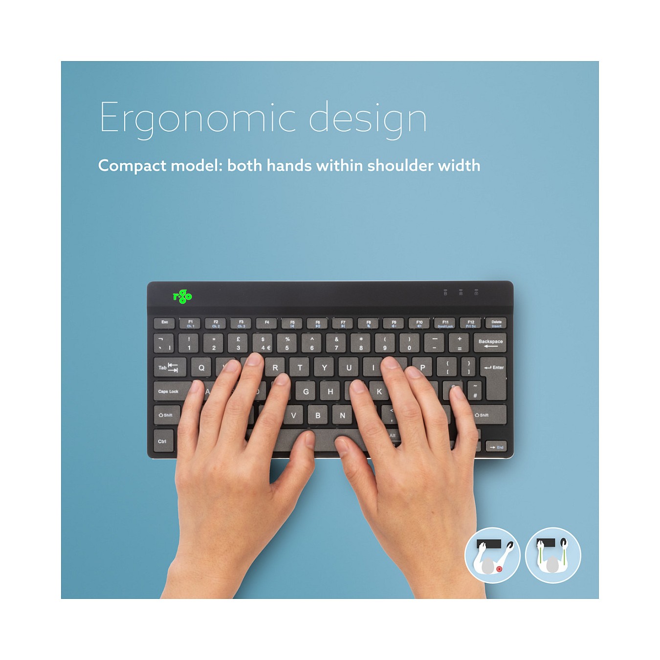Buy R-GO COMPACT BREAK ERGONOMIC KEYBOARD QWERTZ(DE)BLUETOOTH B in Cyprus, Nicosia, Limassol, Larnaka, Pafos