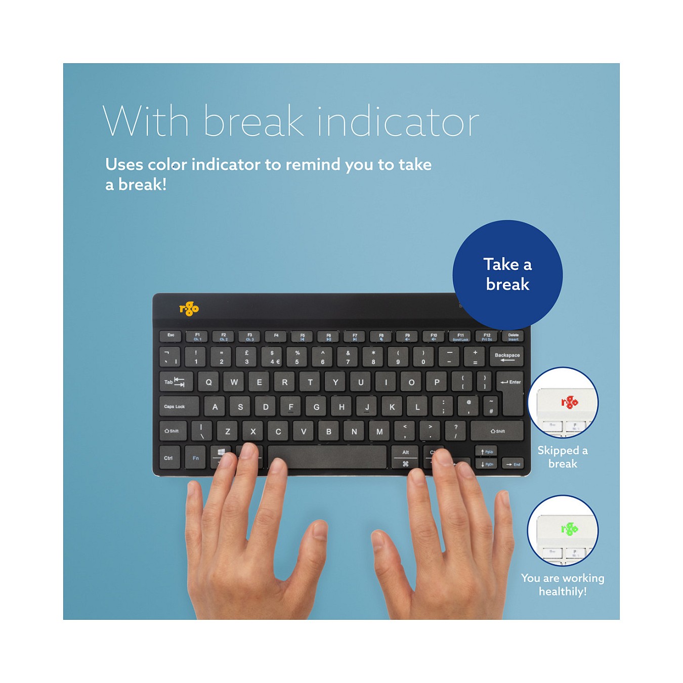 Buy R-GO COMPACT BREAK ERGONOMIC KEYBOARD QWERTZ(DE)BLUETOOTH B in Cyprus, Nicosia, Limassol, Larnaka, Pafos