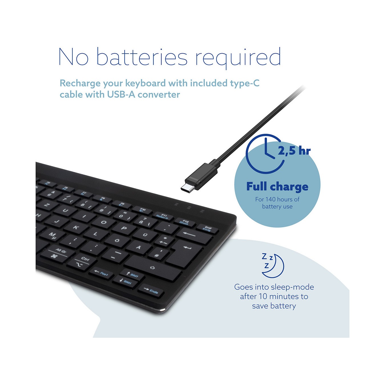 Buy R-GO COMPACT BREAK ERGONOMIC KEYBOARD QWERTZ(DE)BLUETOOTH B in Cyprus, Nicosia, Limassol, Larnaka, Pafos