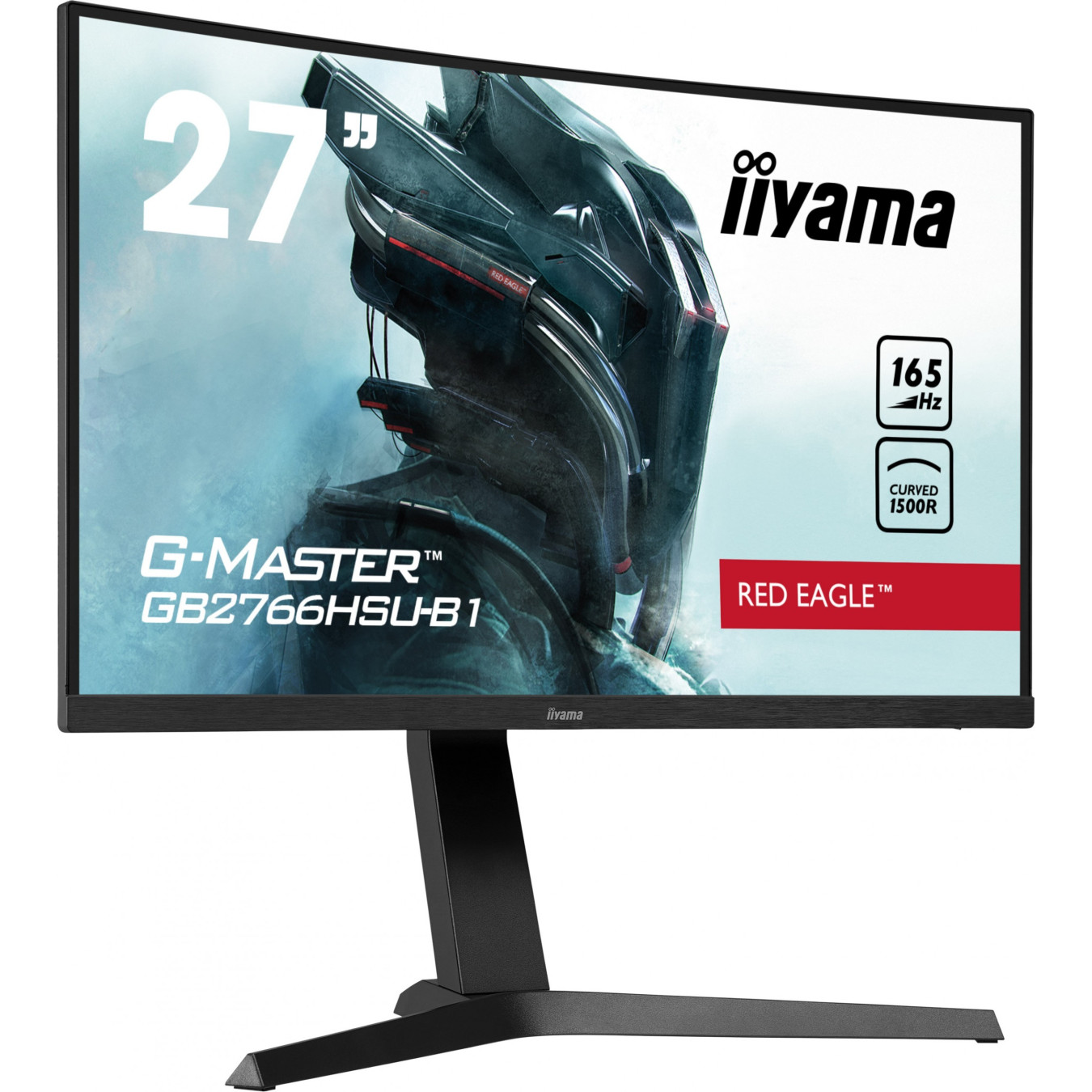 iiyama G-MASTER GB2766HSU-B1 - 27-inch Curved VA Gaming Monitor, FHD 1920x1080, 165Hz, 1ms, FreeSync Premium, 2xHDMI+DP, Black