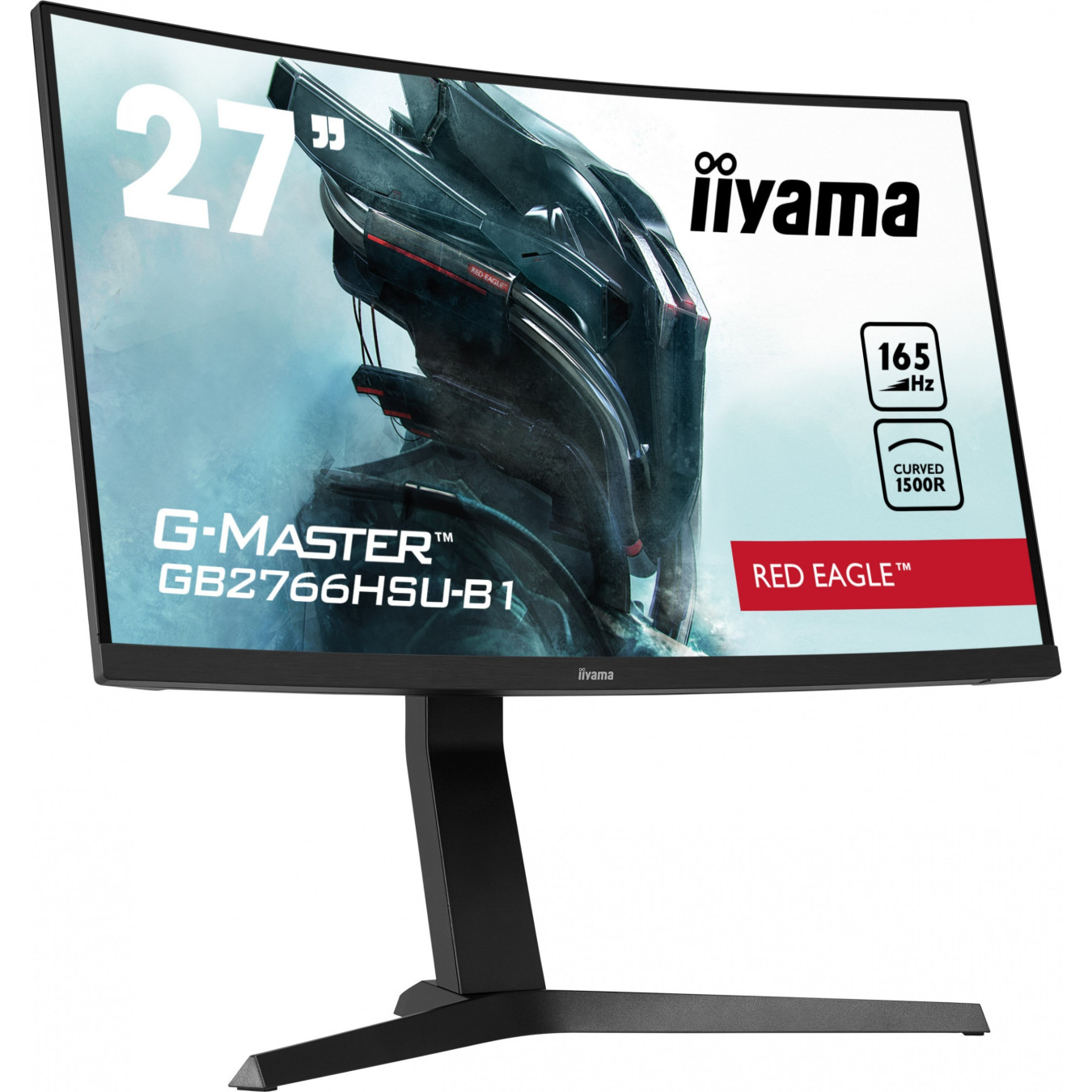 iiyama G-MASTER GB2766HSU-B1 - 27-inch Curved VA Gaming Monitor, FHD 1920x1080, 165Hz, 1ms, FreeSync Premium, 2xHDMI+DP, Black