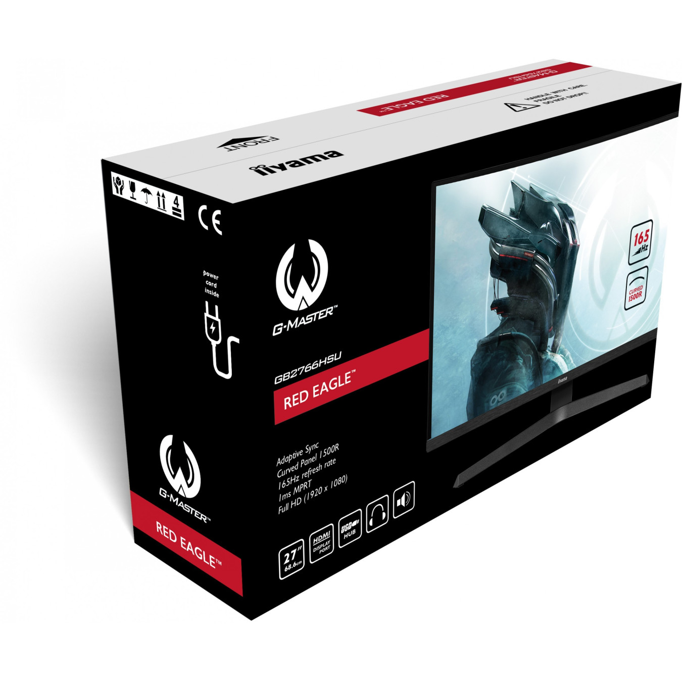 iiyama G-MASTER GB2766HSU-B1 - 27-inch Curved VA Gaming Monitor, FHD 1920x1080, 165Hz, 1ms, FreeSync Premium, 2xHDMI+DP, Black