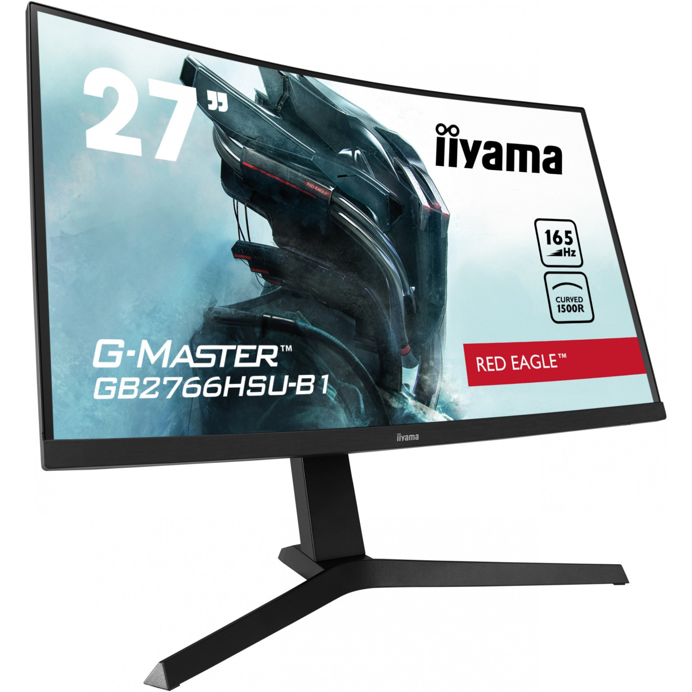 iiyama G-MASTER GB2766HSU-B1 - 27-inch Curved VA Gaming Monitor, FHD 1920x1080, 165Hz, 1ms, FreeSync Premium, 2xHDMI+DP, Black
