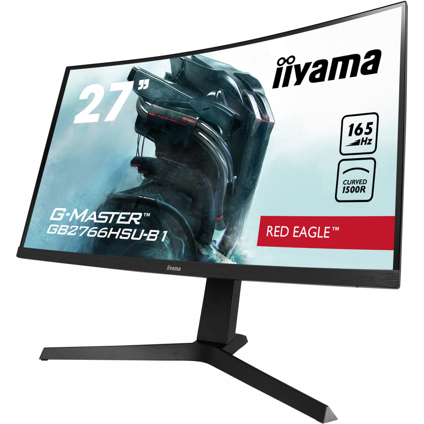 iiyama G-MASTER GB2766HSU-B1 - 27-inch Curved VA Gaming Monitor, FHD 1920x1080, 165Hz, 1ms, FreeSync Premium, 2xHDMI+DP, Black