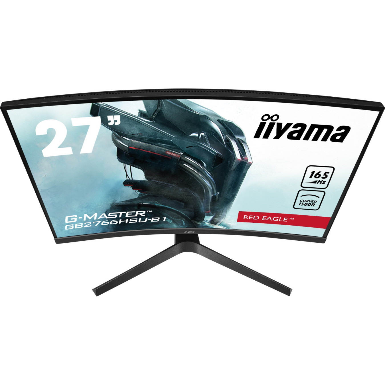 iiyama G-MASTER GB2766HSU-B1 - 27-inch Curved VA Gaming Monitor, FHD 1920x1080, 165Hz, 1ms, FreeSync Premium, 2xHDMI+DP, Black