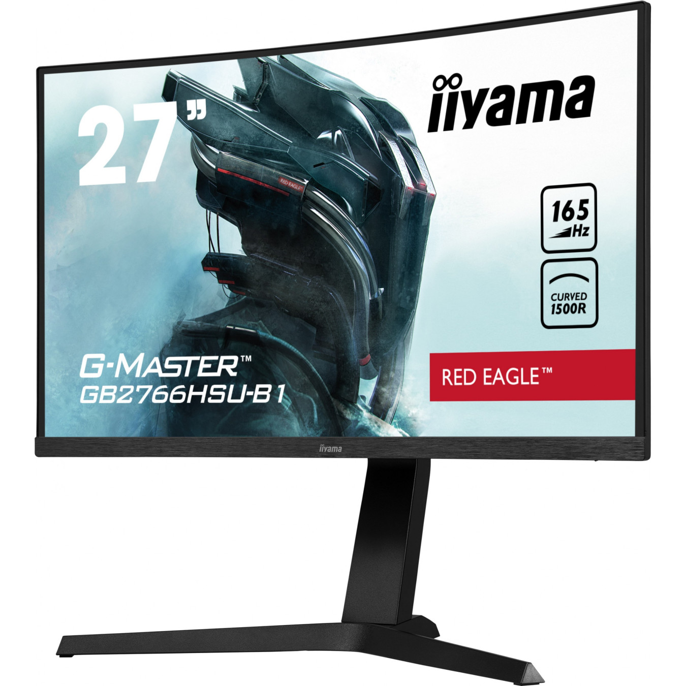 iiyama G-MASTER GB2766HSU-B1 - 27-inch Curved VA Gaming Monitor, FHD 1920x1080, 165Hz, 1ms, FreeSync Premium, 2xHDMI+DP, Black