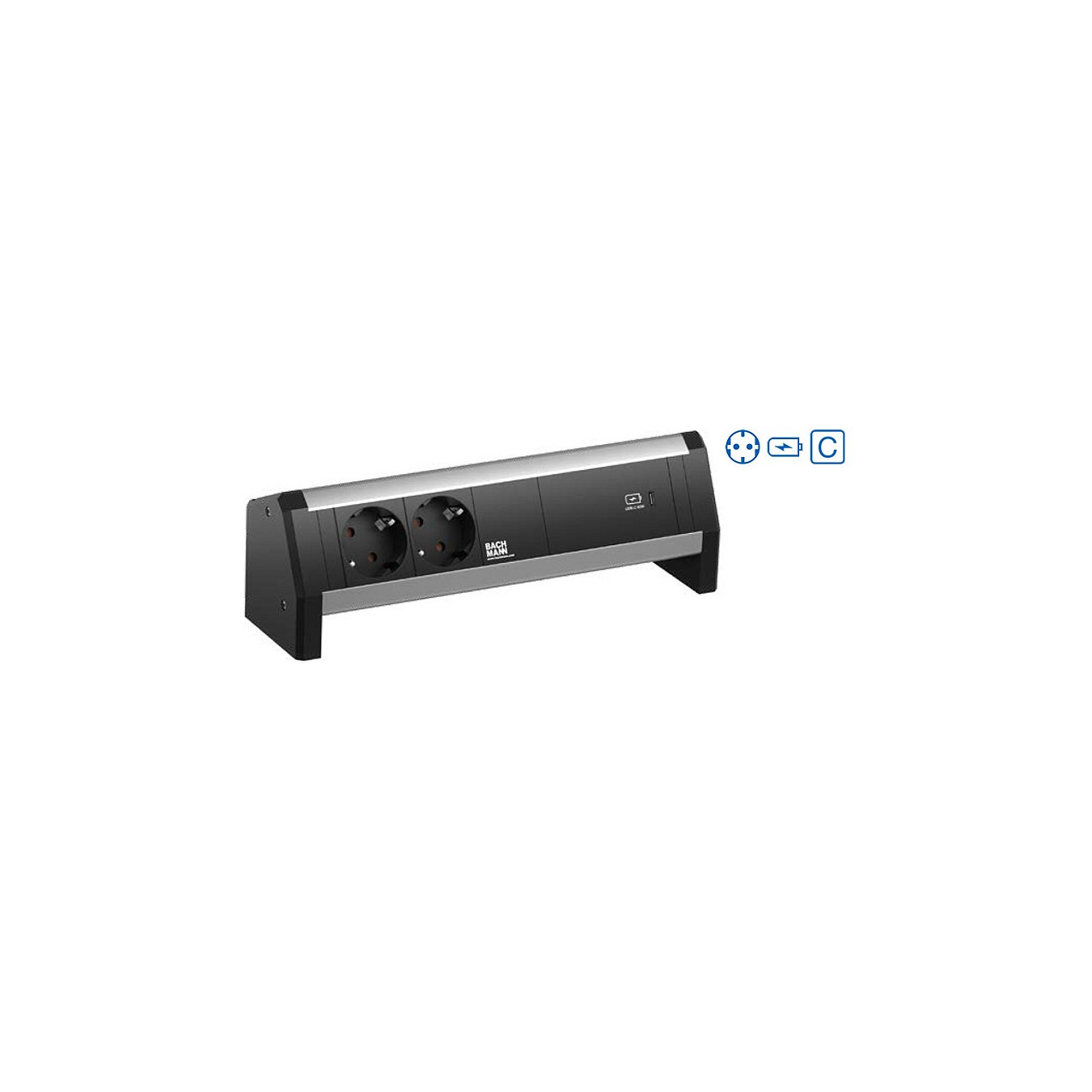 Buy Bachmann Desk Steckdosenleiste, 2xDosen(CEE7), 1xUSB C 30W Charger 1xCM GST18 in Cyprus, Nicosia, Limassol, Larnaka, Pafos