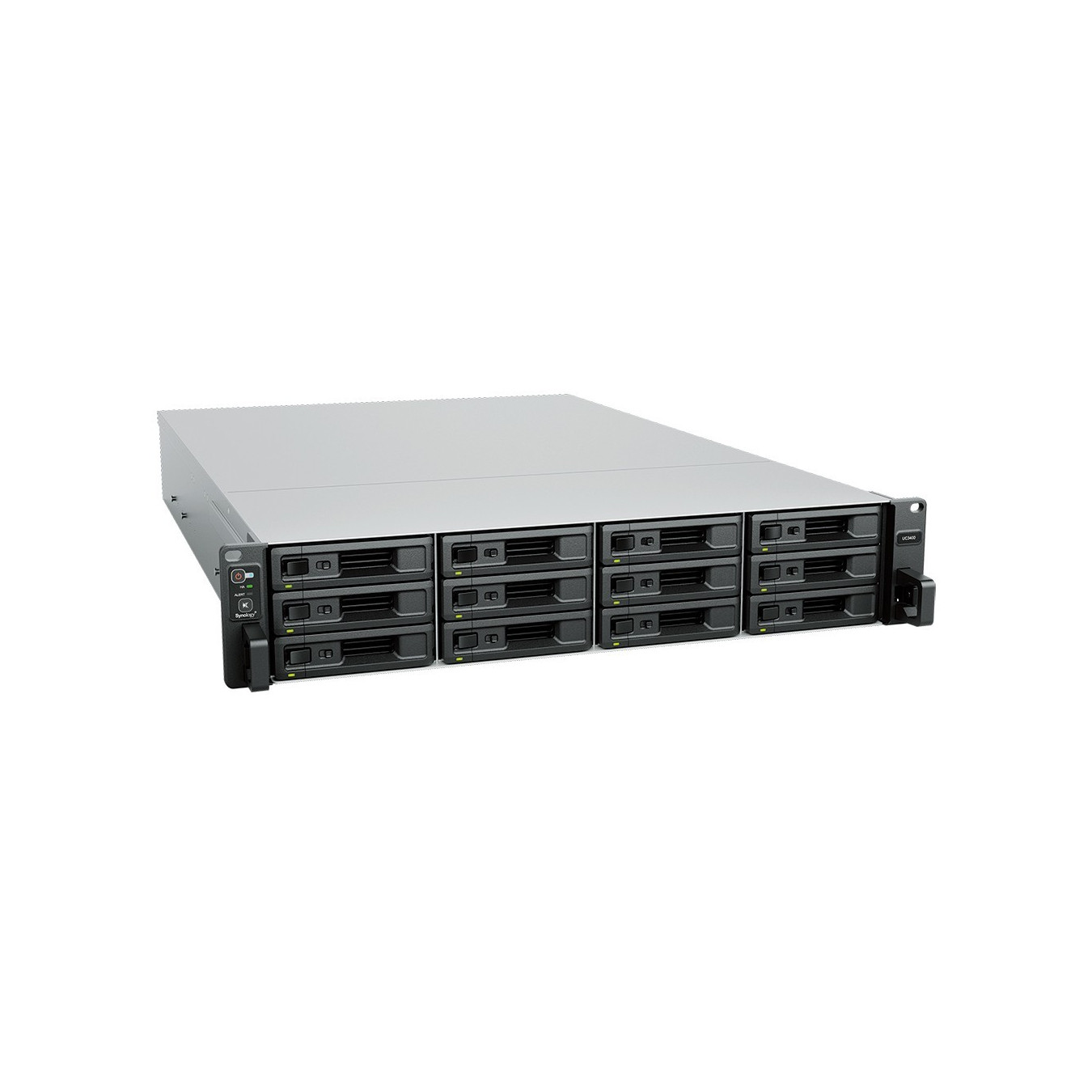 Synology UC3400 - 12-Bay 2U NAS Unified Controller - Intel Xeon D-1541 2.1/2.7GHz, 8GB DDR4, SAS, Redundant PSUs