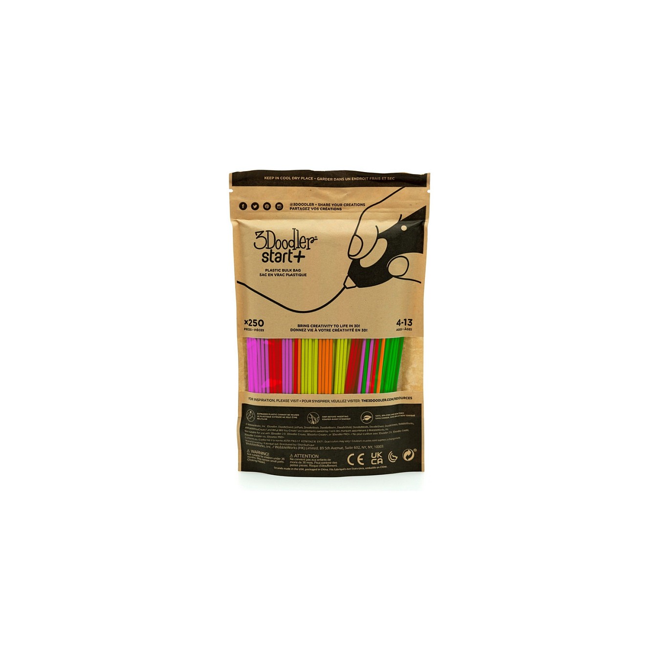 Buy 3Doodler Filament Start+ 250 neonrot. neonorange. neongrün. neongelb. neonpink Neon Glow Bulk Bag in Cyprus, Nicosia, Limass