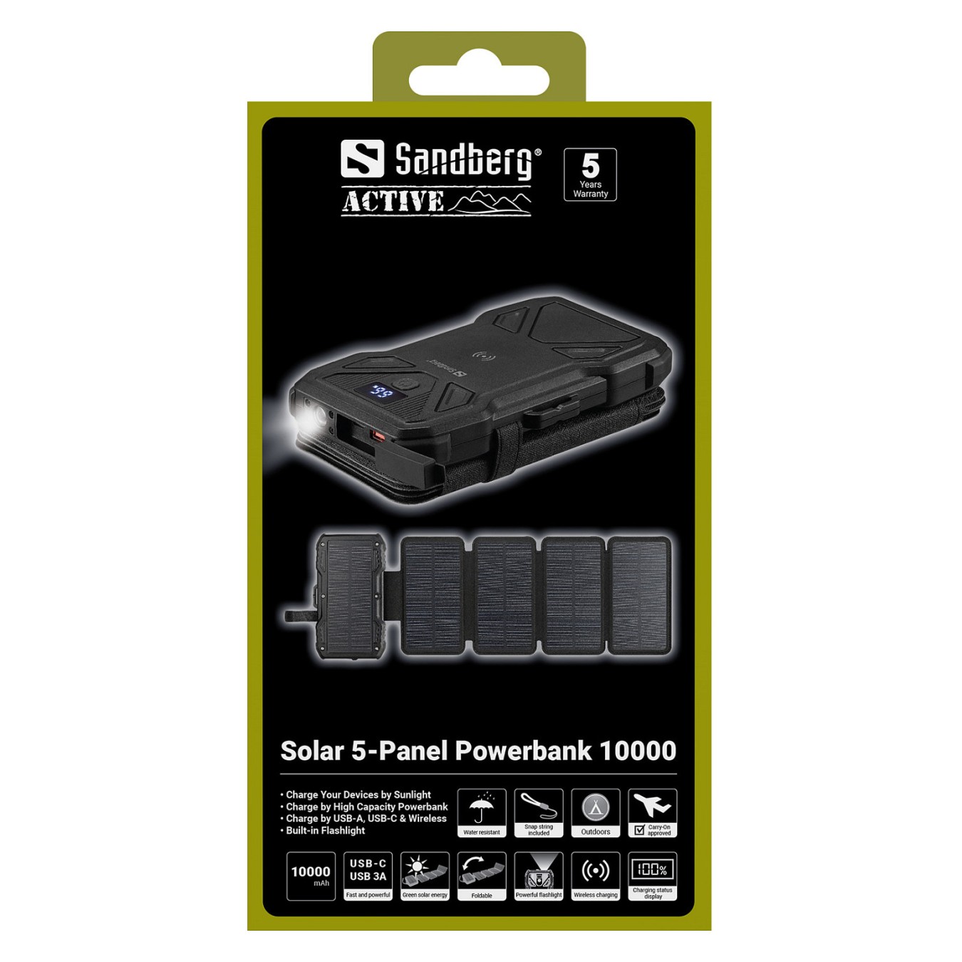 Buy 421-05 SANDBERG 5-Panel Solar Powerbank in Cyprus, Nicosia, Limassol, Larnaka, Pafos