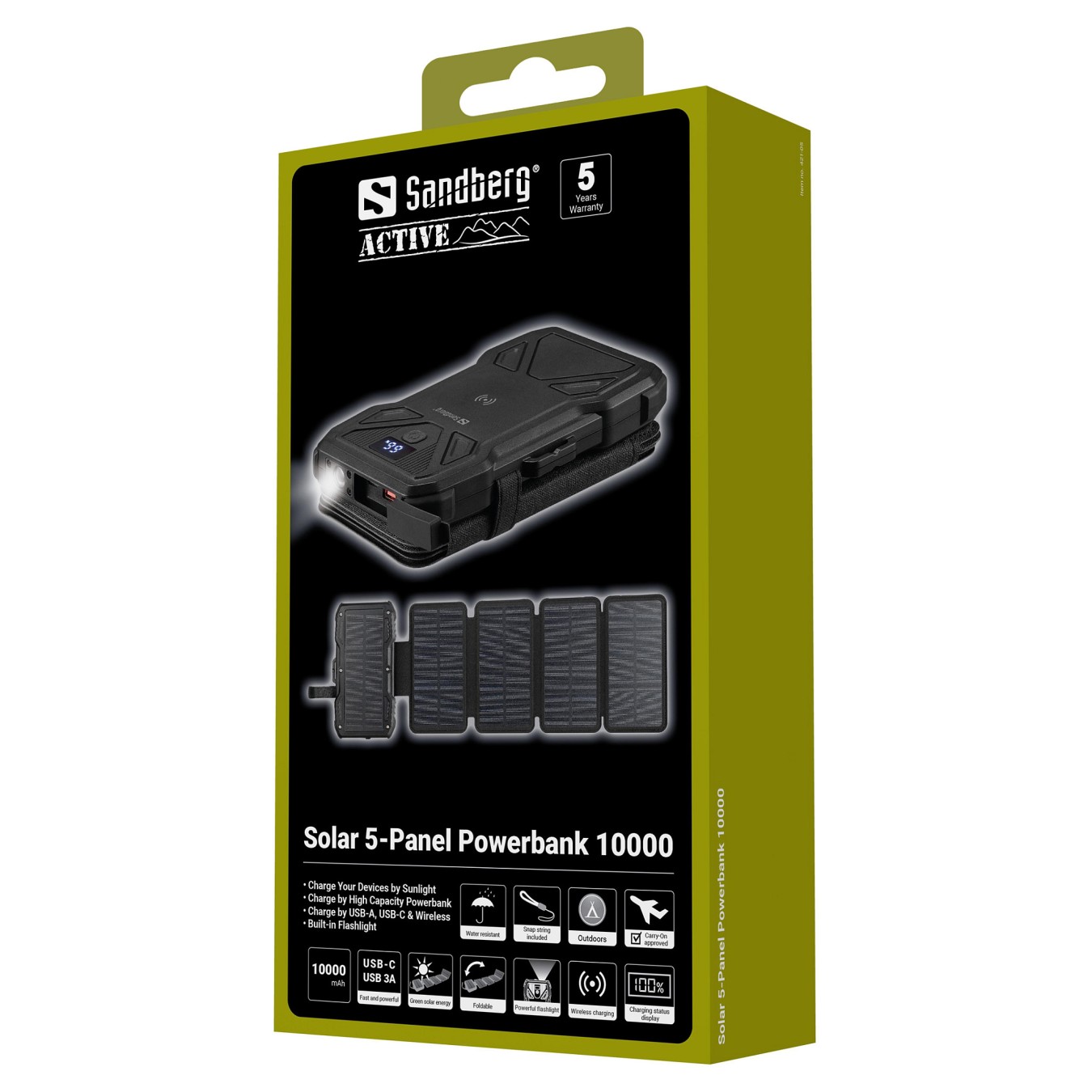 Buy 421-05 SANDBERG 5-Panel Solar Powerbank in Cyprus, Nicosia, Limassol, Larnaka, Pafos