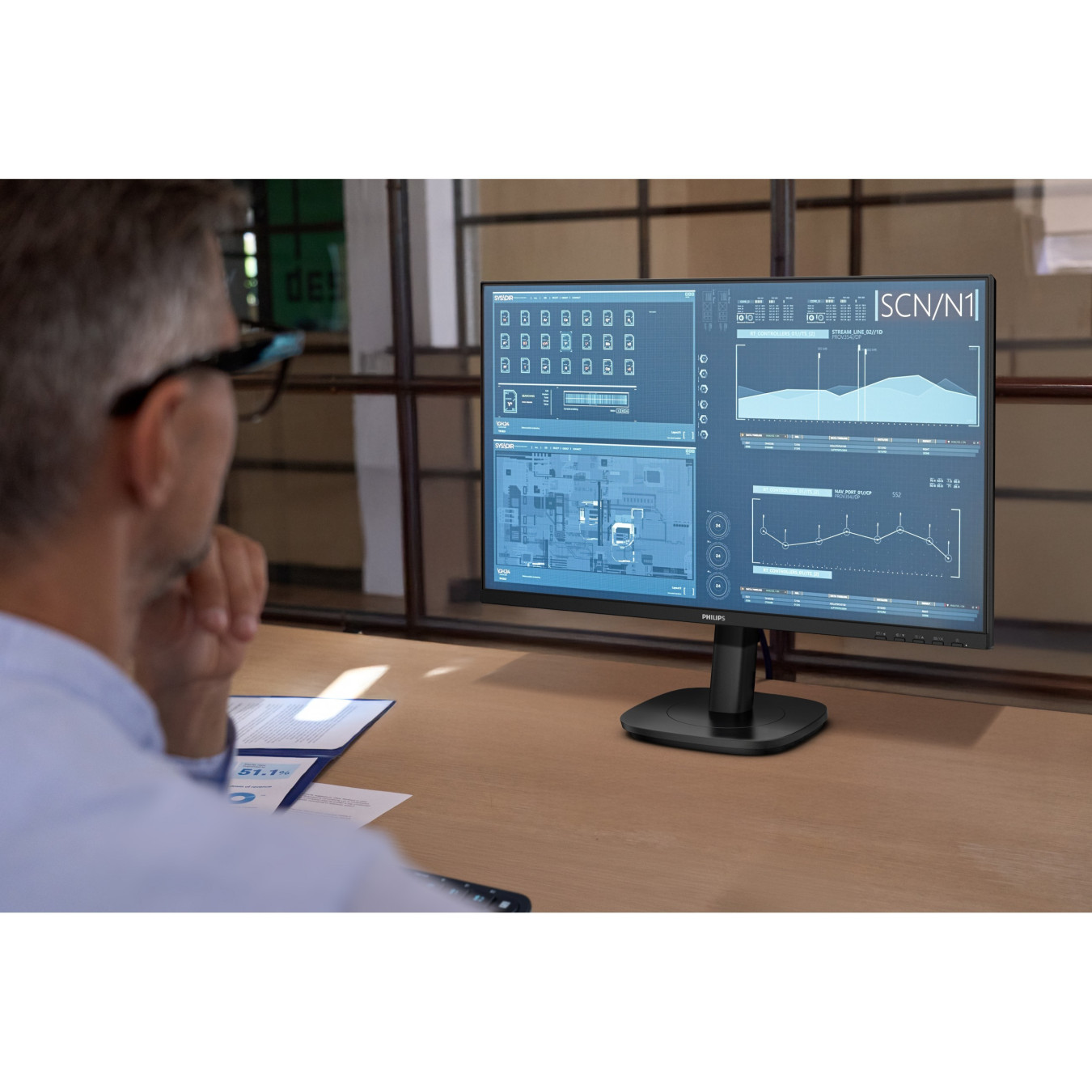 Philips 27B2U3601 - 27-inch QHD IPS Monitor, 120Hz, 4ms, USB-C 90W, HDMI+DP, Height-Adjustable - Black