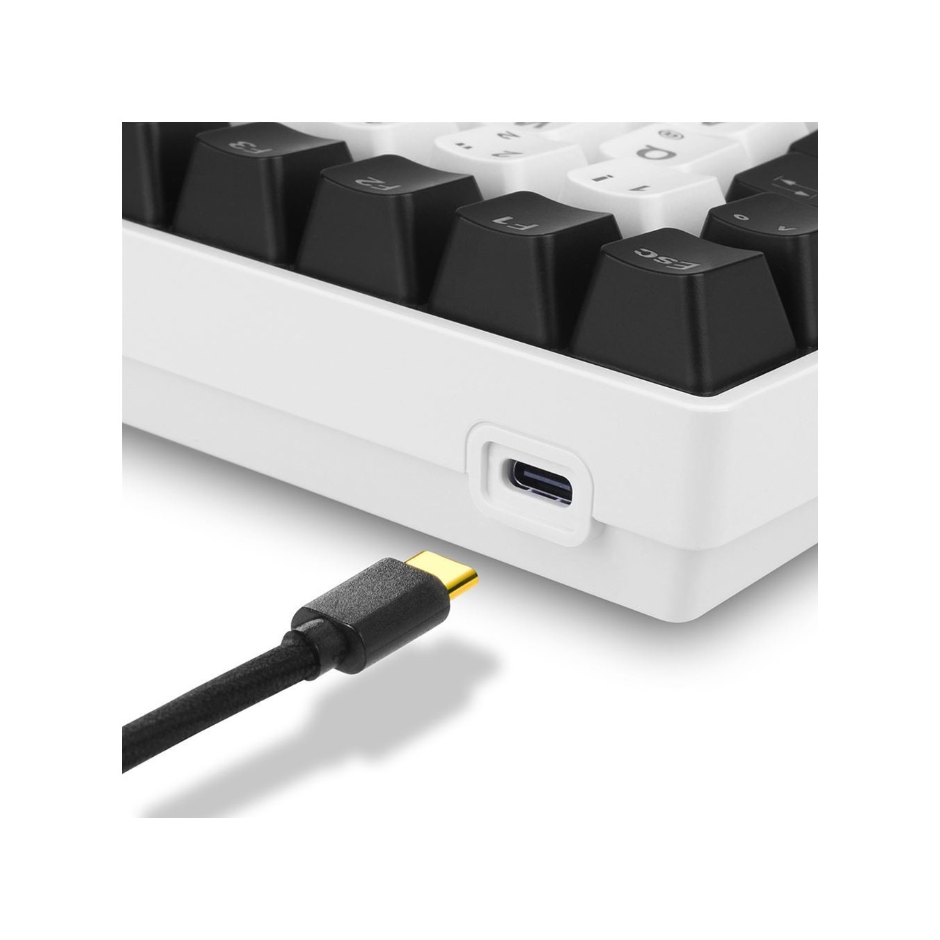 Sharkoon SKILLER SGK50 S3 - White Wired Mechanical Keyboard (Gateron Yellow, RU QWERTY, 75%, USB-C, RGB)