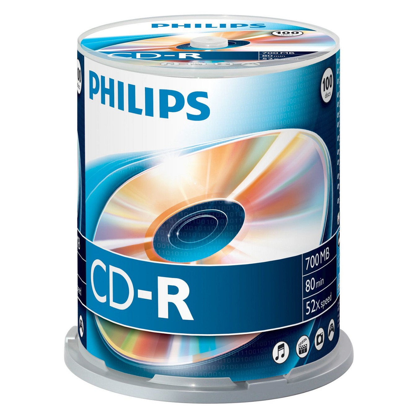 Buy 1x100 Philips CD-R 80Min 700MB 52x SP in Cyprus, Nicosia, Limassol, Larnaka, Pafos