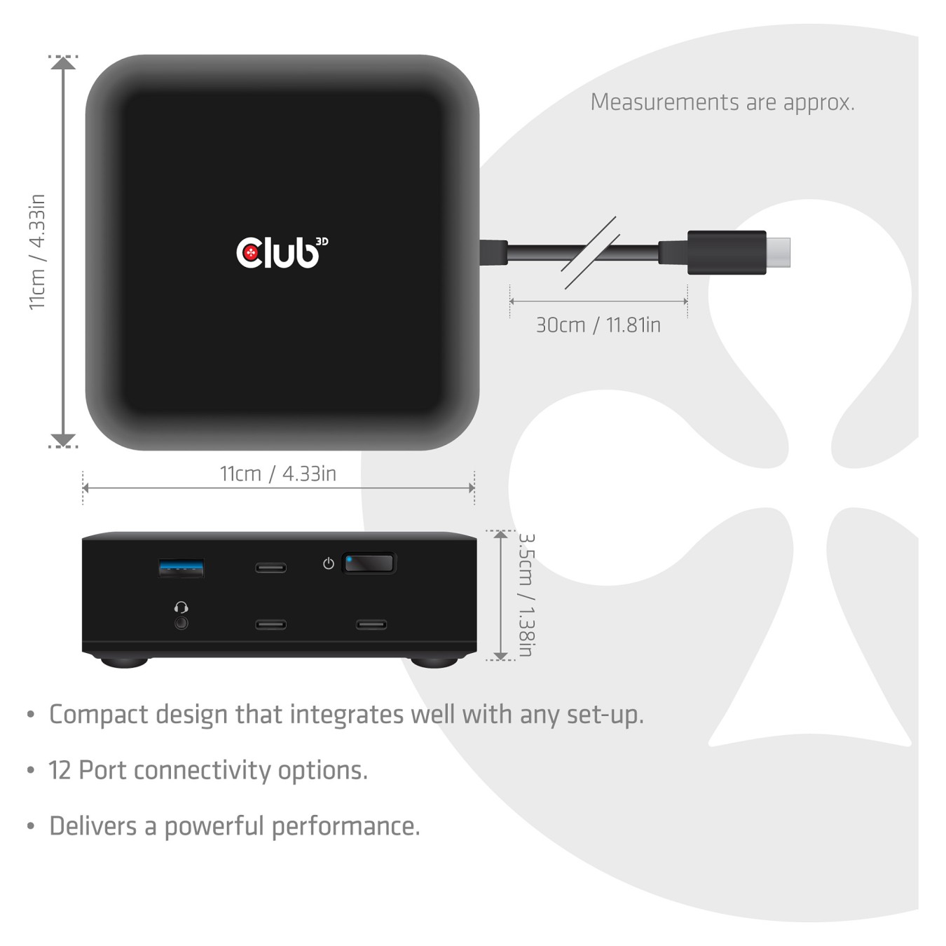 Buy Club3D USB-C 12in1-Dock to 2xDP 2xHDMI 3xUSB-C 8K30Hz PD100W in Cyprus, Nicosia, Limassol, Larnaka, Pafos