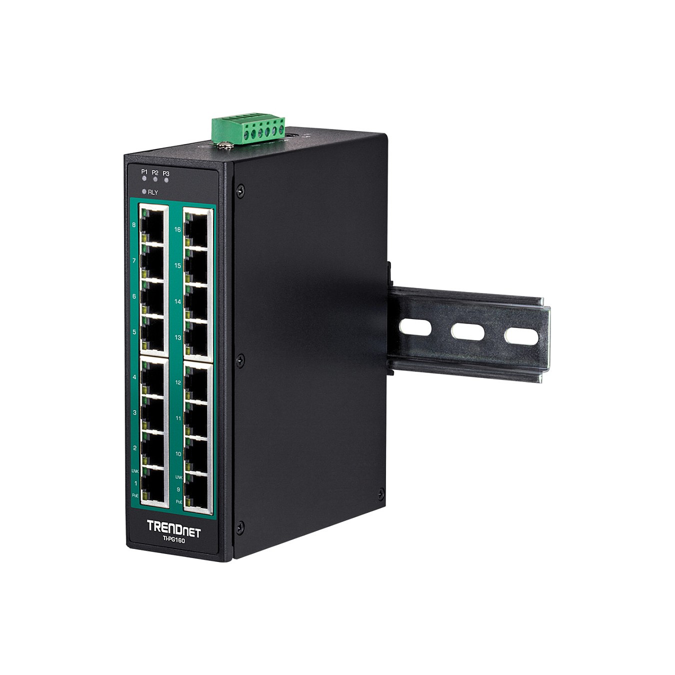 Buy TRENDnet TI-PG160 DIN-Rail Switch PoE+ 16-Port Industrial Gigabit in Cyprus, Nicosia, Limassol, Larnaka, Pafos